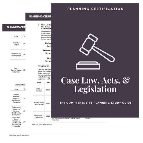 Case Law, Acts, & Legislation AICP Study Guide